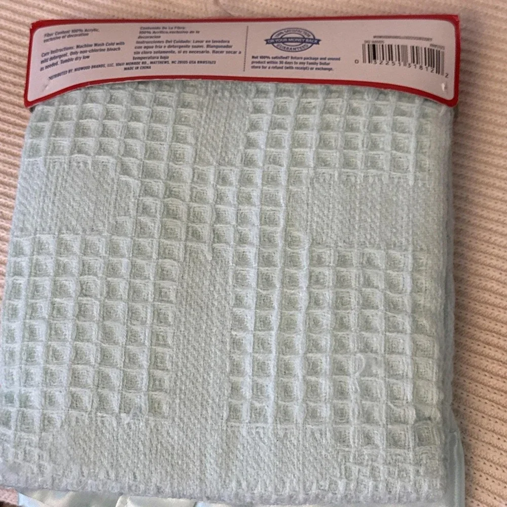 VTG Aqua Blue Baby Blanket‎ Waffle Satin Trim Kidgets Warm & Cozy Sleeping Teddy